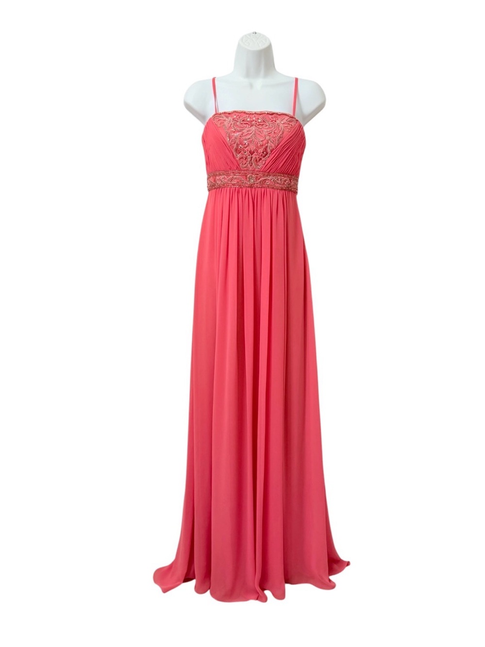 Sue Wong Dress NWT Formal Evening Gown Coral Embellished Long Dress Size 6